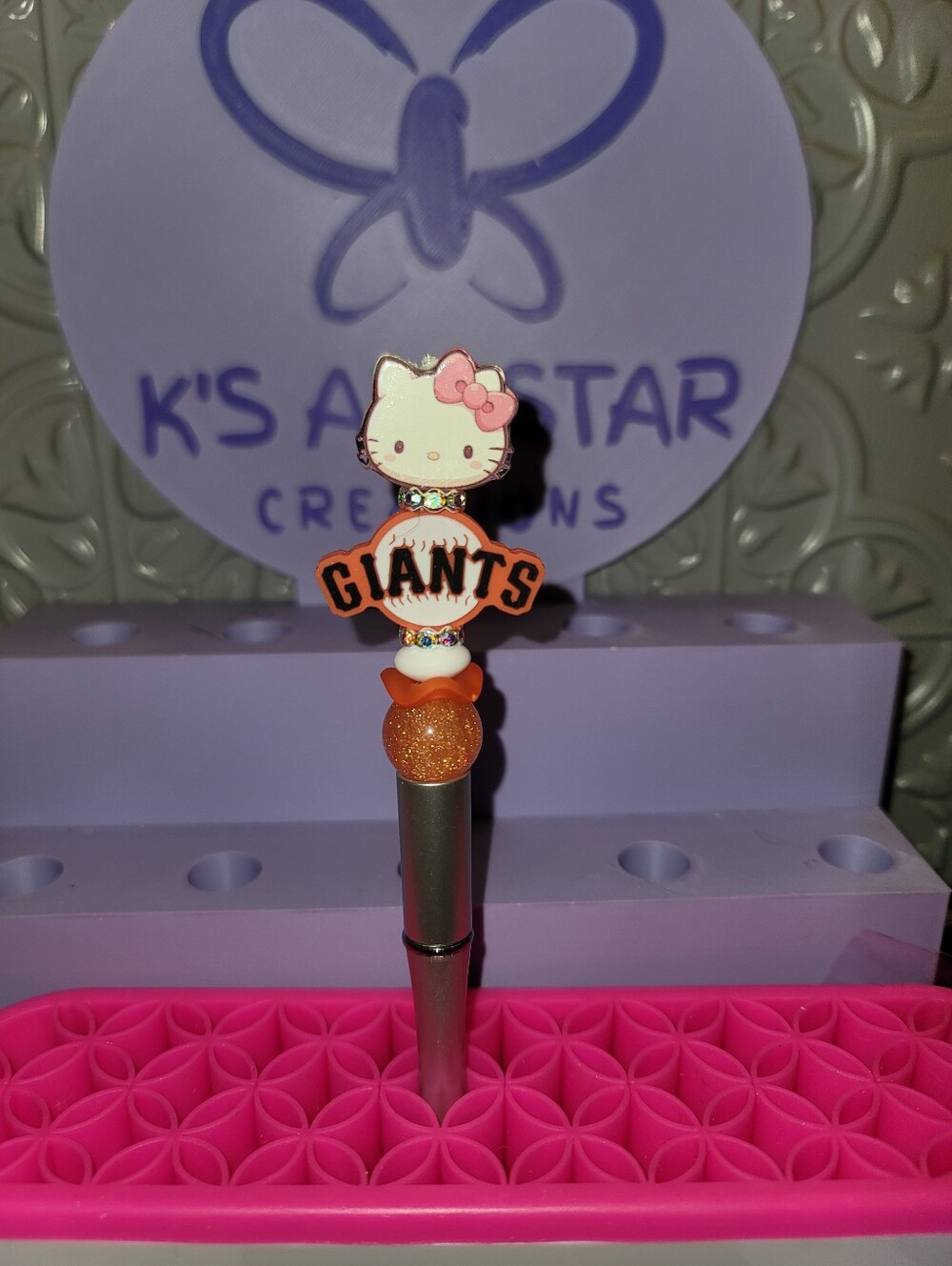 Hello Kitty Orange Giants Decorative Pen Topper -